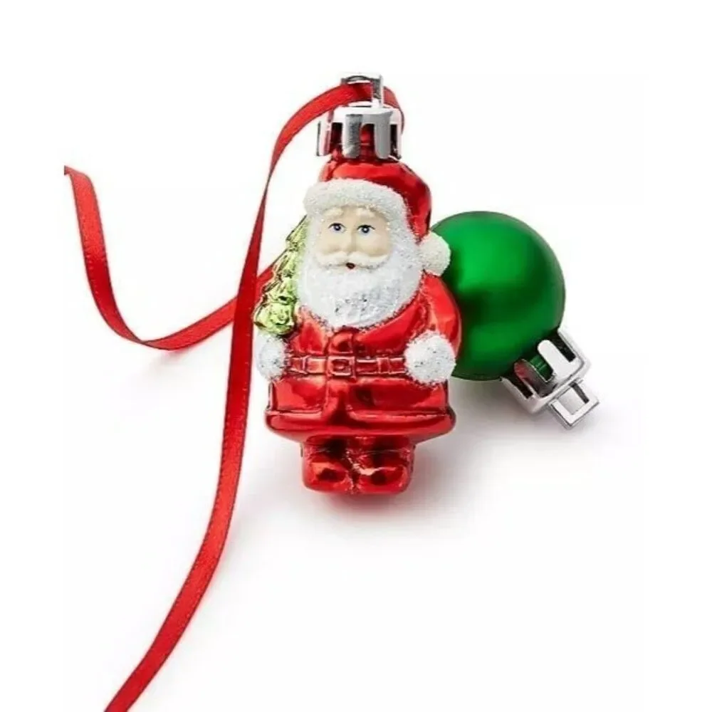HOLIDAY LANE Ornamentation Mini Santa & Ball Ornaments, Set of 15